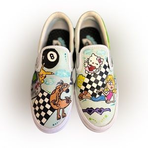 Gently used vans, hand painted .